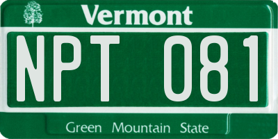 VT license plate NPT081