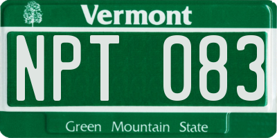 VT license plate NPT083
