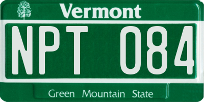 VT license plate NPT084