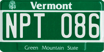 VT license plate NPT086