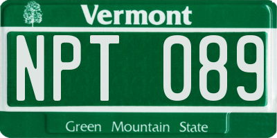VT license plate NPT089