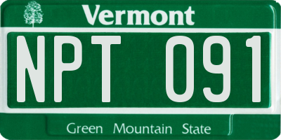 VT license plate NPT091