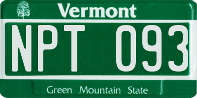 VT license plate NPT093