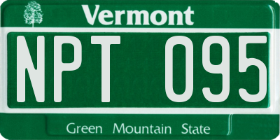VT license plate NPT095