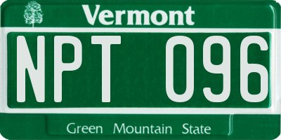 VT license plate NPT096