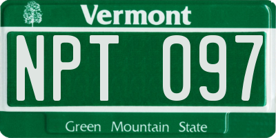 VT license plate NPT097