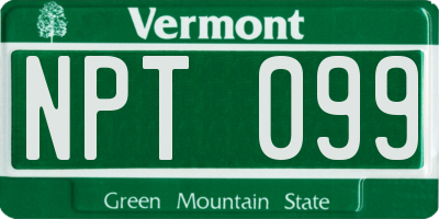 VT license plate NPT099