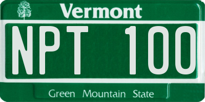 VT license plate NPT100