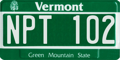 VT license plate NPT102