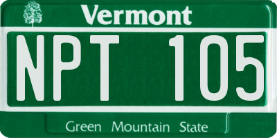 VT license plate NPT105