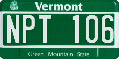 VT license plate NPT106