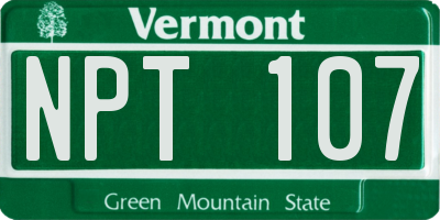 VT license plate NPT107