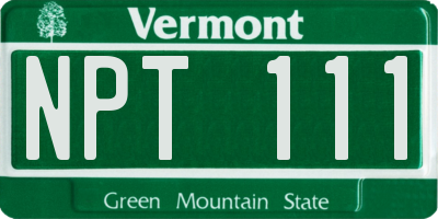 VT license plate NPT111