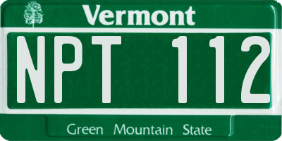 VT license plate NPT112