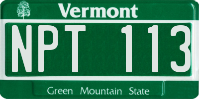 VT license plate NPT113