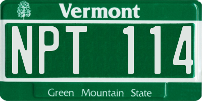 VT license plate NPT114