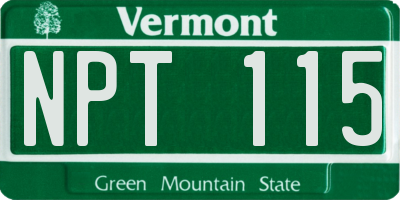 VT license plate NPT115