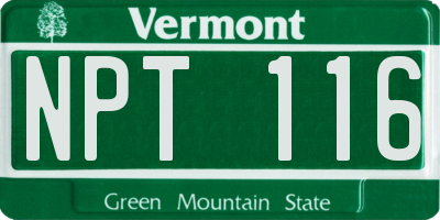 VT license plate NPT116