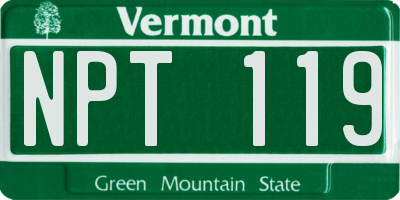 VT license plate NPT119