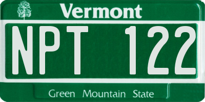 VT license plate NPT122