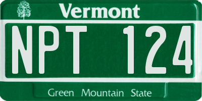 VT license plate NPT124