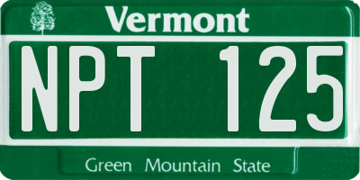 VT license plate NPT125