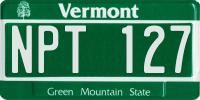 VT license plate NPT127
