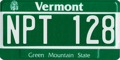 VT license plate NPT128