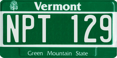 VT license plate NPT129