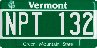 VT license plate NPT132
