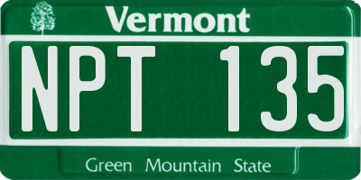 VT license plate NPT135