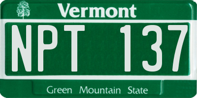 VT license plate NPT137