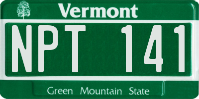 VT license plate NPT141
