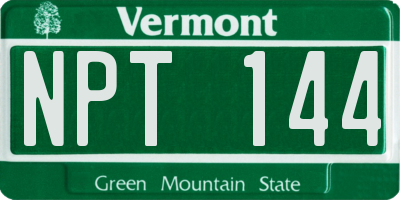 VT license plate NPT144