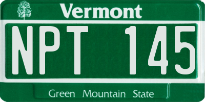 VT license plate NPT145