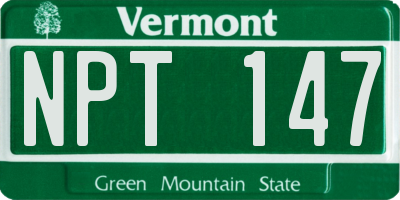 VT license plate NPT147