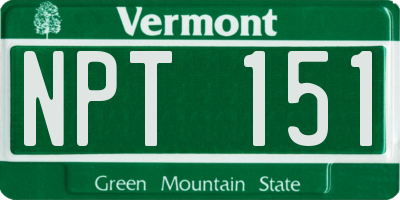 VT license plate NPT151