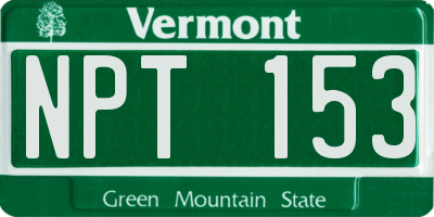 VT license plate NPT153