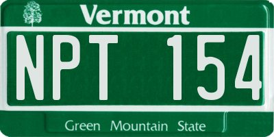 VT license plate NPT154