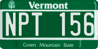 VT license plate NPT156