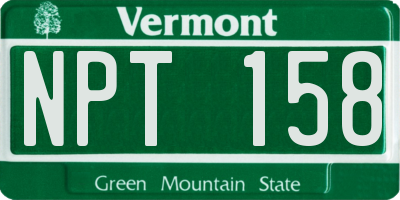 VT license plate NPT158