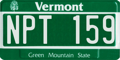 VT license plate NPT159