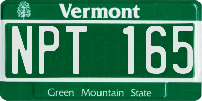 VT license plate NPT165