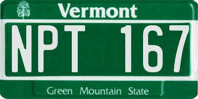 VT license plate NPT167
