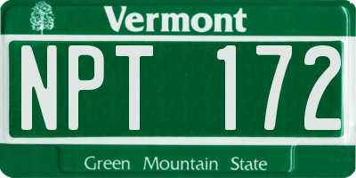 VT license plate NPT172