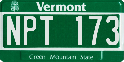 VT license plate NPT173