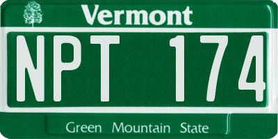 VT license plate NPT174