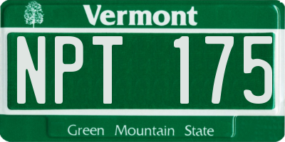 VT license plate NPT175