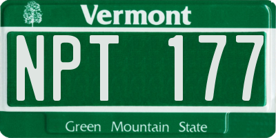 VT license plate NPT177