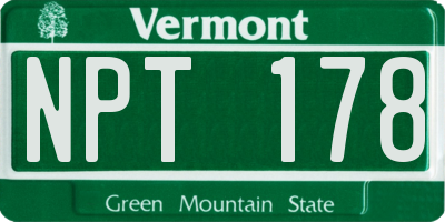 VT license plate NPT178